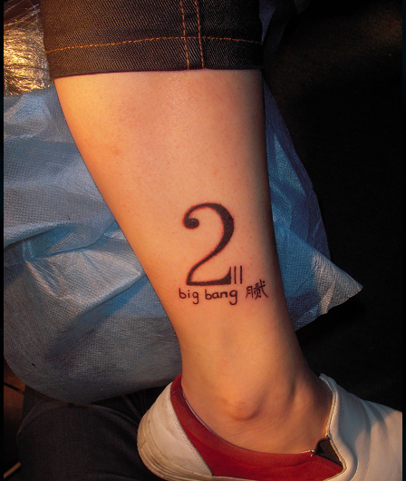 南昌针语纹身店作品：腿部字母纹身图案