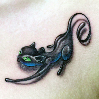 天津小健纹身店纹身作品：小猫咪纹身图案