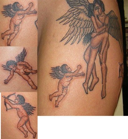 可爱的天使纹身图案